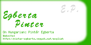 egberta pinter business card